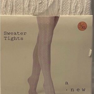 A New Day Textured Sweater Tights in Cream NWT Final Sale